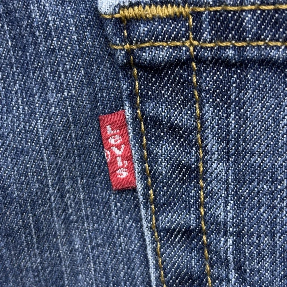 Y2K Levi's 501 Jeans Mens 36x34 Blue Denim Fade Straight Leg Button Fly WPL 423